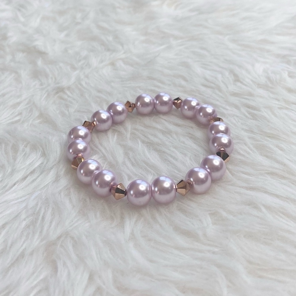 Lilac Pearl Rose Gold Bracelet